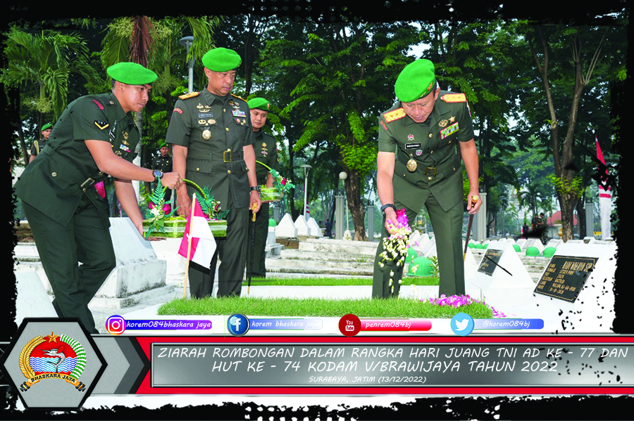 Ziarah Rombongan Dalam Rangka Hari Juang TNI AD Ke -77 dan HUT Ke -74 Kodam V/Brawijaya Tahun 2022