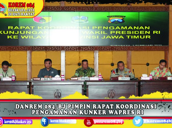 Danrem 084/Bhaskara Jaya Pimpin Rapat Koordinasi Pengamanan Kunker Wapres RI