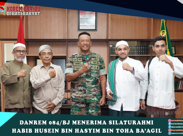 Komandan Korem 084/Bhaskara Jaya menerima silaturahmi Habib Husein Bin Hasyim Bin Toha Ba’agil