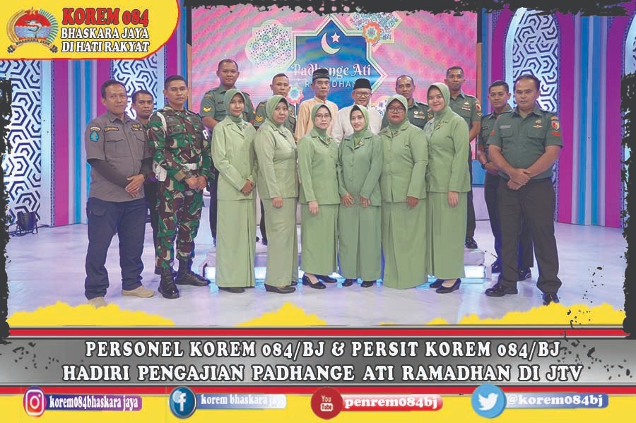 Prajurit TNI dan Persit Kartika Chandra Kirana Koorcab Korem 084 Hadiri Pengajian Padange Ati di Stasiun Jtv Surabaya