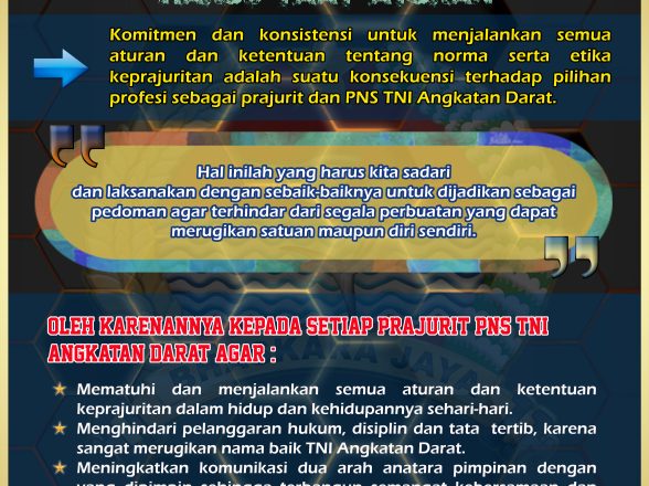 PRAJURIT DAN PNS TNI ANGKATAN DARAT HARUS TAAT ATURAN