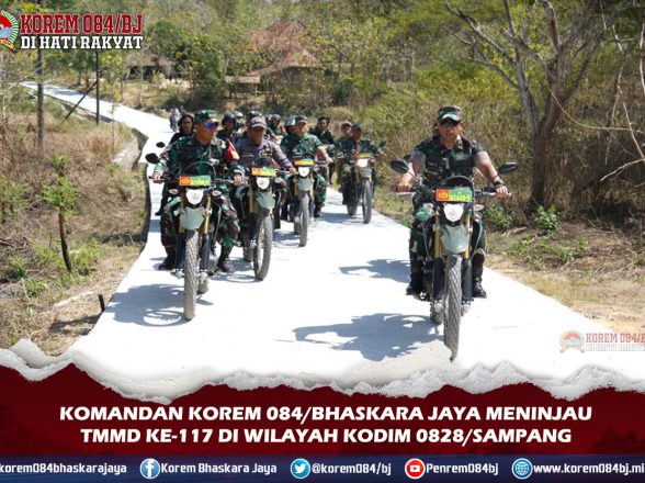 Komandan Korem 084/Bhaskara Jaya, meninjau TMMD ke-117 Tahun 2023 di wilayah Kodim 0828/Sampang