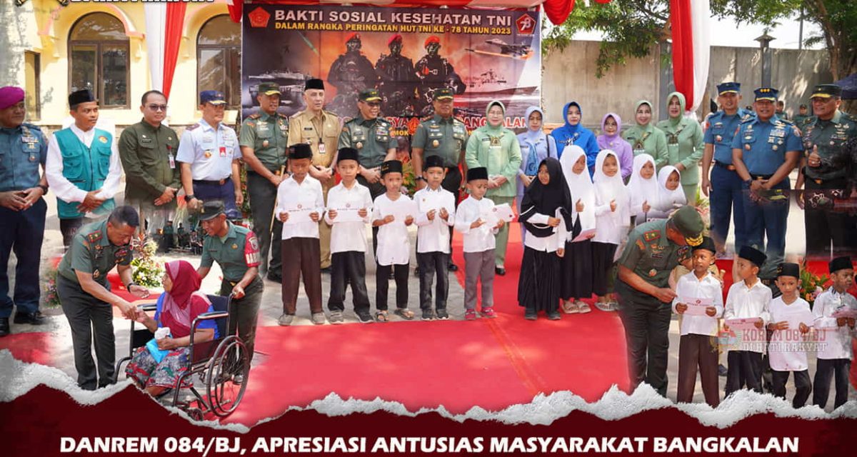 Masyarakat Bangkalan Antusias Ikuti Bhakti Sosial Kesehatan Dalam Rangka HUT Ke-78 TNI